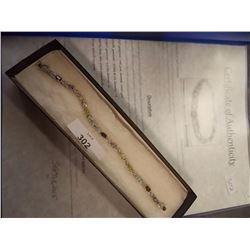 BRACELET - 6.5CT (13) OVAL FACETTED MULTI-GEMSTONE & DIAMONDS IN STERLING SILVER FIGURE 8 DESIGN SET