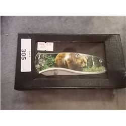 NEW FOLFING KNIFE - BEAR IMAGE ON HANDLE