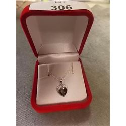 NECKLACE - HEART CUT MYSTIC TOPAZ & DIAMONDS IN STERLING SILVER SETTING - RETAIL ESTIMATE $325