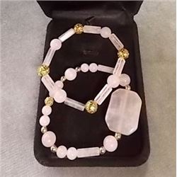 BRACELET SET - PINK QUARTZ DIAMETER