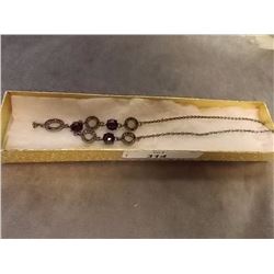 VINTAGE NECKLACE - BLUE RHINESTONES - AVON