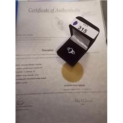 RING - 1.75 CT AMETHYST AND 2 DIAMONDS IN STERLING SILVER SETTING - INCLUDES CERTIFICATE $425