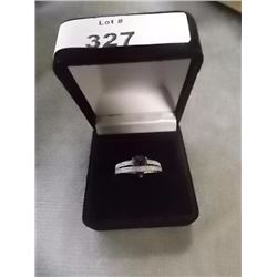 RING - PEAR FACETTED AMETHYST & DIAMONDS IN A UNIQUE STERLING SILVER WRAP DESIGN - RETAIL ESTIMATE $