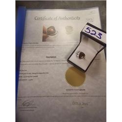 RING - CUSTOM DESIGNED FREE FORM AMONITE IN STERLING SILVER SETTING - INCLUDES CERTIFICATE $400 - W-