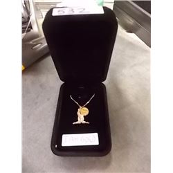 NECKLACE AND PENDANTS - 10K GOLD CHAIN WITH 10K SOLEMATES PENDANT AND 10K ST. CHRISTOPHER'S METAL