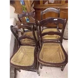 VINTAGE RUSH SEAT CHAIRS - 4 X BID
