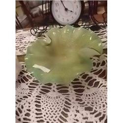 OVAL ART DECO GLASS CANDY DISH