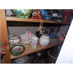 SHELF LOT OF DISHES