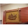 Image 1 : CARVED WOOD PICTURE OF SHIP