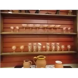 VINTAGE GLASSWARE - ORANGE GLASS - 21PC