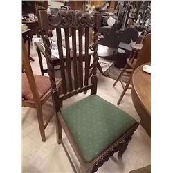 VINTAGE WOOD CARVED CHAIRS - BARLEY TWIST -4 X BID