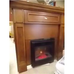 WOOD FIRE PLACE SURROUND WITH ELECTRIC INSERT
