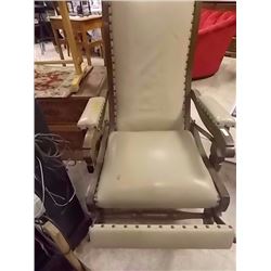 VINTAGE MORRIS CHAIR - LEATHER UPHOLSTERED - GOOD CONDITION