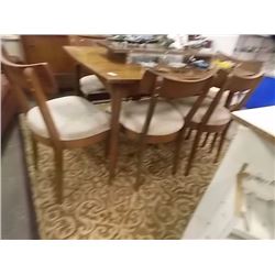 MID CENTRY MODERN TEAK DINING TABLE- 6 CHAIRS & LEAF