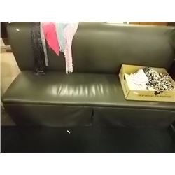 GREEN LEATHER BENCH