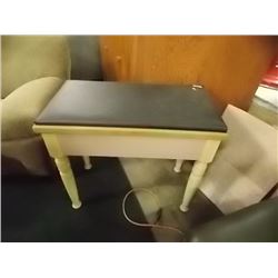TALL BENCH WITH LEATHER TOP