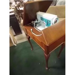 VINTAGE ELECTRIC SINGER SEWING MACHINE IN CUPBOARD
