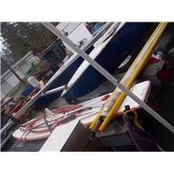 WINDSURFING SAIL BOARD - approx 12.5' long x 2.5'  wide - with 15.5' mast and sail- can be used as a
