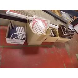 4 BOXES OF PURSES LINNEN AND MORE