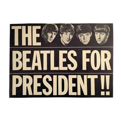 Beatles For President Original Sign 1964