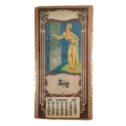 Pinup Calendar Sunoco Oil 1947 "Just Right"