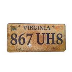 Resident Evil: The Final Chapter  Screen Used License Plate Movie Props