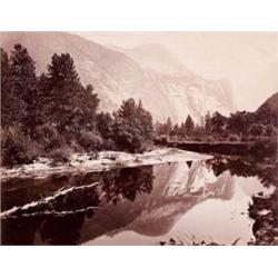 CARLETON WATKINS (American 1829-1916) MIRROR VIEW OF THE NORTH DOME, YOSEMITE numbered, titled an...