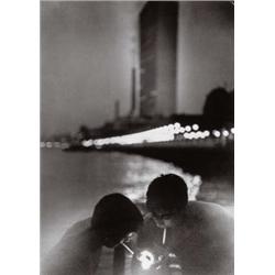 LOUIS FAURER (American, 1916-2001) 52ND ST. PIER LOOKING TOWARD UNITED NATIONS BUILDING, NEW YORK...