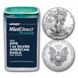 2016 1 oz Silver Eagles (20-Coin MintDirect® Premier Tube) 20 OZ TOTAL