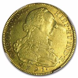1791 Colombia Gold 8 Escudo XF Details NGC 225 YEARS OLD RARE