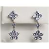 Image 1 : #8-10K WHITE GOLD TANZANITE FLOWER EARRINGS