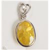 Image 1 : #5-14K YELLOW GOLD SAPPHIRE & DIAMOND PENDANT