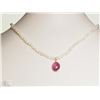 Image 2 : #9-14K YELLOW GOLD RUBY & PEARL CRYSTAL CLASP