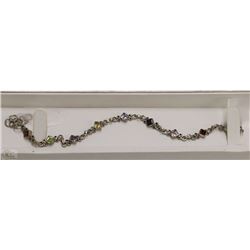 #32-STERLING SILVER GEMSTONE BRACELET