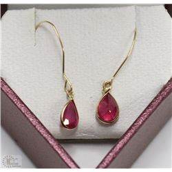 #49-14KT GOLD RUBY EARRING
