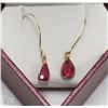 Image 1 : #49-14KT GOLD RUBY EARRING