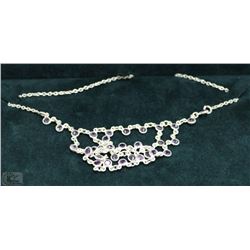#4-STERLING SILVER AMETHYST NECKLACE