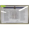 Image 1 : FRAMED HISTORICAL DOCUMENT- STATEMENT OF APOLOGY