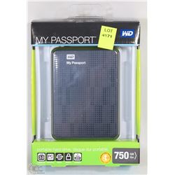 NEW MY PASSPORT 750GB EXTERNAL PORTABLE HARD DRIVE