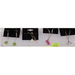 TRAY W/ 4 PAIRS ASSORTED STERLING SILVER EARRINGS