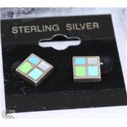 STERLING SILVER INLAY PENDANT AND EARRING SET