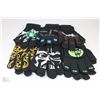Image 1 : 6 PACK OF GLOW IN THE DARK HALLOWEEN GLOVES