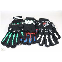 6 PACK OF GLOW IN THE DARK HALLOWEEN GLOVES