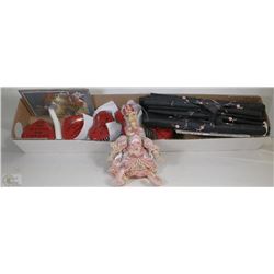 LOT OF 5 NEW TRINKET BOXES, 2 TABLE RUNNERS & MORE