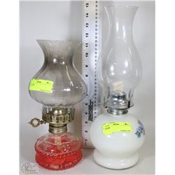 TWO VINTAGE OIL LAMPS