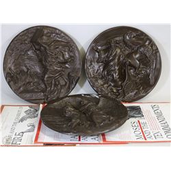 LOT OF 3 BRADAX SCULPTED PLATES FROM THE TREASURES