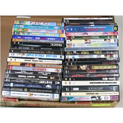 BOX WITH LARGE ASSORTMENT OF DVD'S