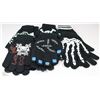 Image 1 : 6 PACK OF GLOW IN THE DARK HALLOWEEN GLOVES