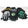 Image 1 : 6 PACK OF GLOW IN THE DARK HALLOWEEN GLOVES
