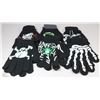 Image 1 : 6 PACK OF GLOW IN THE DARK HALLOWEEN GLOVES